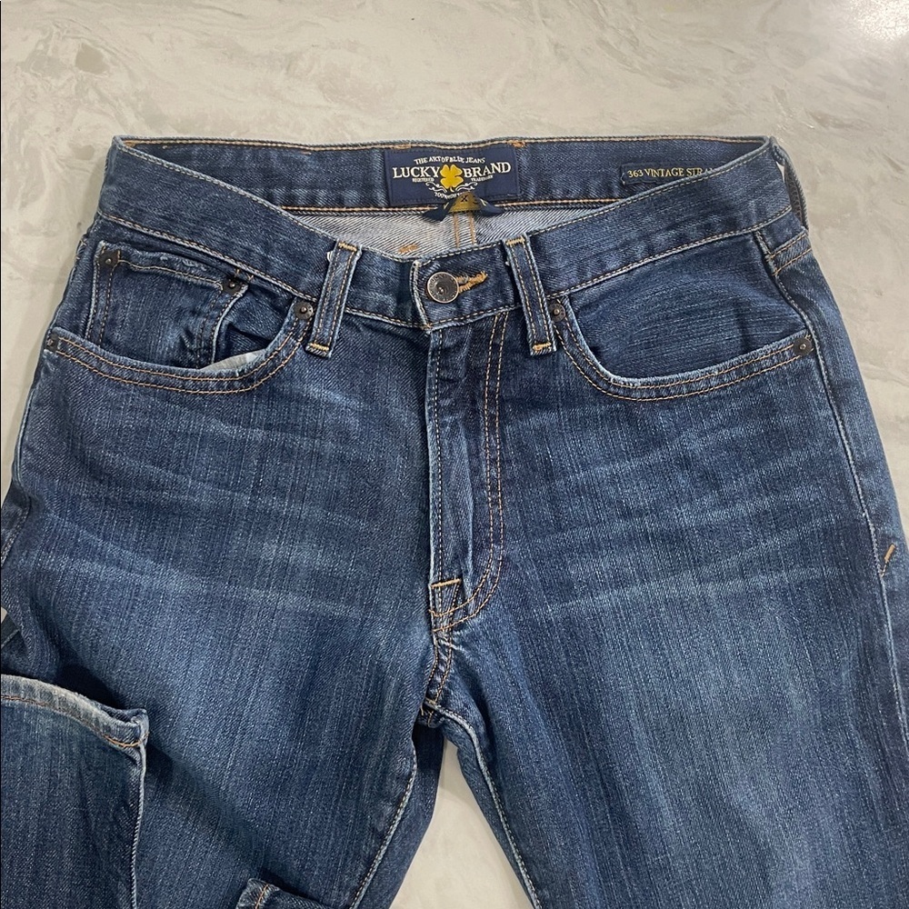 Lucky Brand Jeans Mens 28x32 Blue 363 Vintage Straight Premium Italian Denim - Picture 3 of 15